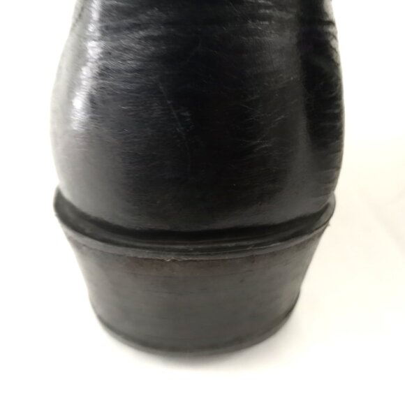 DAN POST Western Cowboy Boots 6550 Black Leather USA Made - Picture 7 of 13